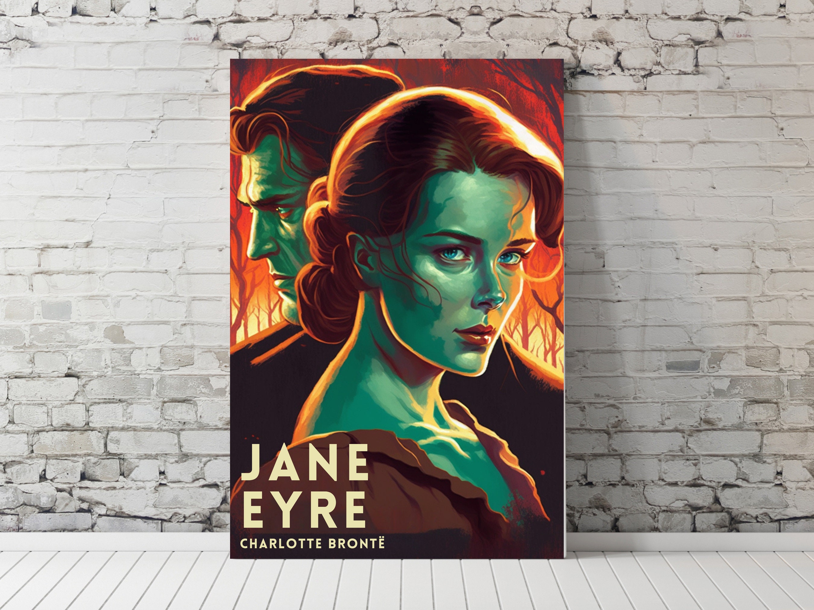 Jane Eyre Poster 1950s Vintage Pulp Fiction Style Archival Matte Paper ...