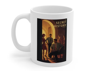 The Secret History Book Cover Mug - White Ceramic, 11 oz - Intellectual Chic for Bookish Souls