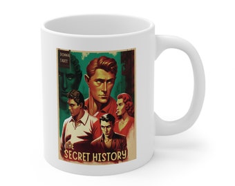 The Secret History Book Cover Mug - White Ceramic, 11 oz - Intellectual Chic for Bookish Souls