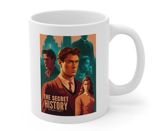 The Secret History Book Cover Mug - White Ceramic, 11 oz - Intellectual Chic for Bookish Souls