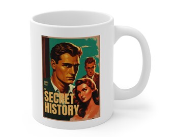 The Secret History Book Cover Mug - White Ceramic, 11 oz - Intellectual Chic for Bookish Souls