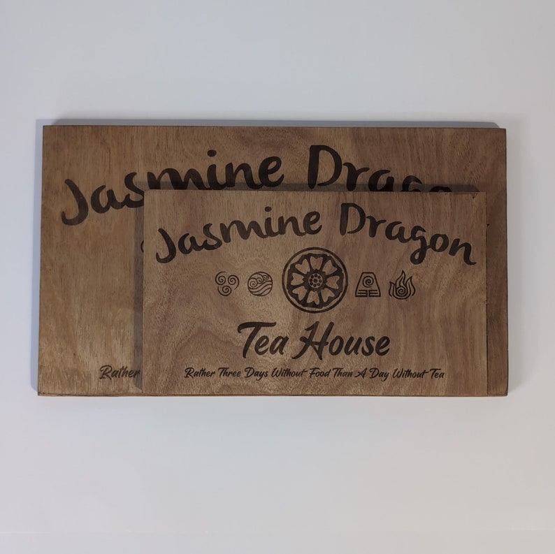 Jasmine Dragon Tea House Wood Burned Sign Etsy