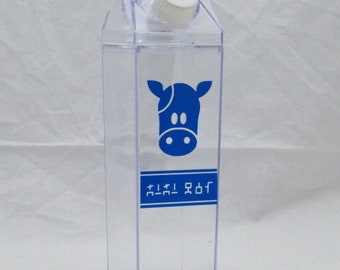 Blue Cow Plastic Milk Carton