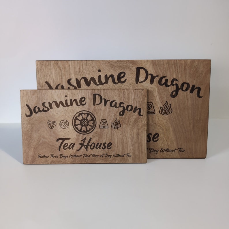 Jasmine Dragon Tea House Wood Burned Sign Etsy