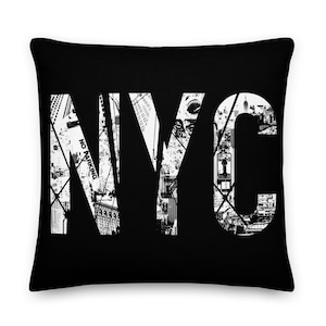 NYC - New York City - Photo - Graphic - Printed - Premium Pillow