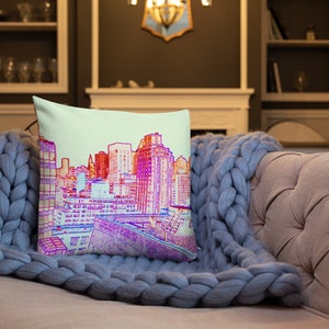 NYC - Nowy Jork - Skyline - Sztuka - Design - Dekoracyjne - Poduszka Premium