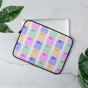 Floppy Disk - Retro - 80s - 90s - Multicolor - White - Printed - Laptop Sleeve