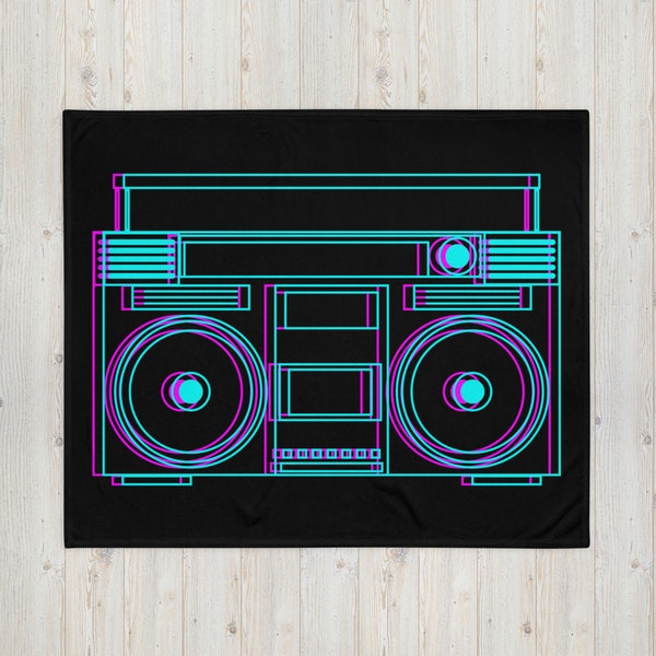 Boom Box - Music - 80s - Hip Hop - Throw Blanket