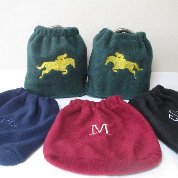 English Stirrup Covers-Quality Fleece w/ Embroidery-You choose color & Custom Design