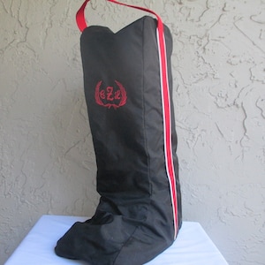 Riding Tall Boot Bag w/Carry Handle-Water Resistant-Adult or Child Size- Great Detail- Zippered Back-Choose colors!