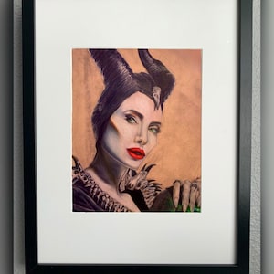 Maleficent, Maleficent Portrait Print, Maleficent Colored pencil drawing, Wall art, Disney art, Disney decor, Sleeping Beauty, Queen of evil