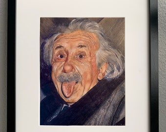 Albert Einstein, Albert Einstein print, Albert Einstein drawing, Albert Einstein art, Wall art, Art print, Wall decor, Portrait print, Print