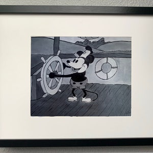 Mickey Mouse, Steamboat Willie, Steamboat Willie stampa pittura, Mickey Mouse stampa pittura, arte murale, arte Disney, Disney, Disney decor