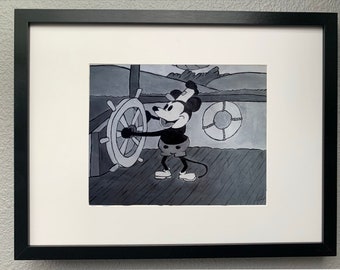 Mickey Mouse, Steamboat Willie, Steamboat Willie impression de peinture, Mickey Mouse impression de peinture, art mural, art Disney, Disney, décor Disney