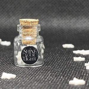 SHINE YOUR LIGHT jar// You are a star // strength // message in a bottle// glow in the dark.