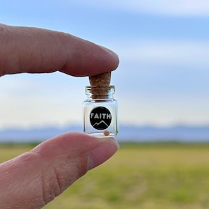 Mustard Seed Glass Bottle// FAITH // Unique Gifts