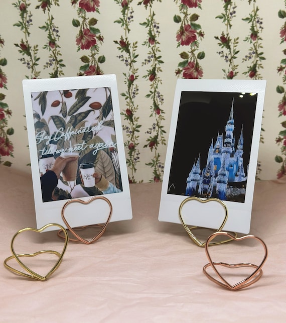 Heart Shaped Photo Stand // Instax or Small Photos Display // Dorm Decor.