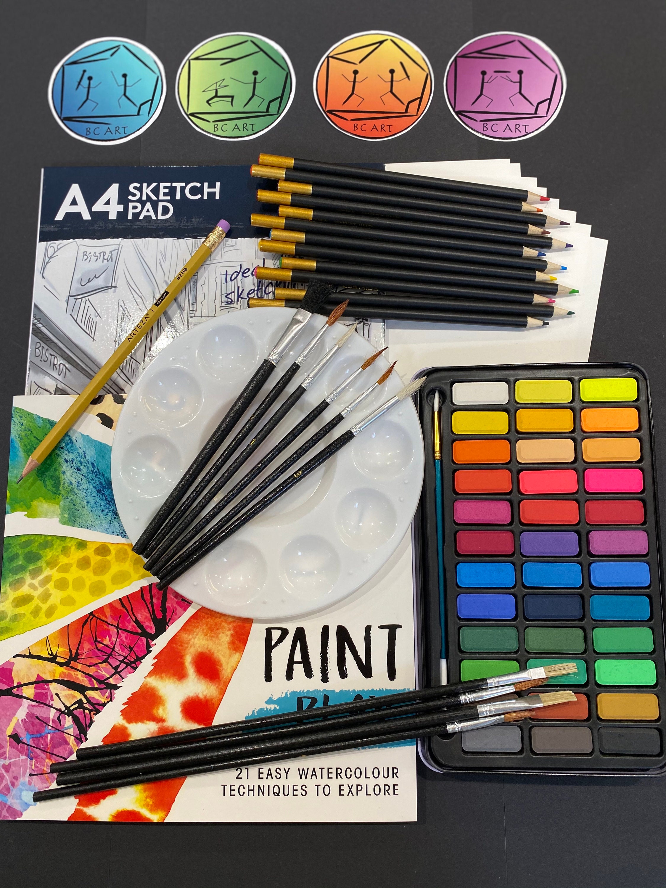 73 piece Complete Watercolour Painting Set with everything Etsy