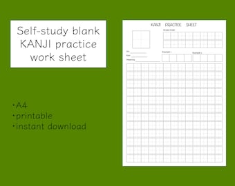 Kanji Worksheets Printable - Etsy