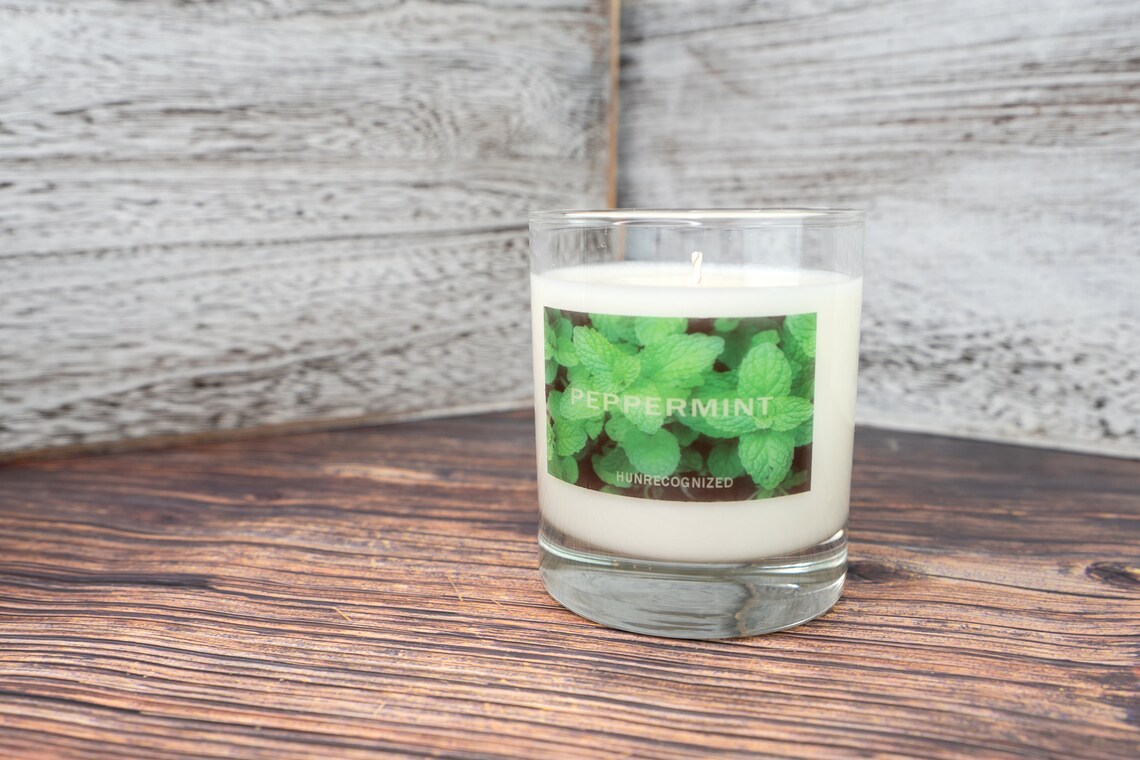 Peppermint Candle 30cl All Natural Essential Oils Only Etsy UK