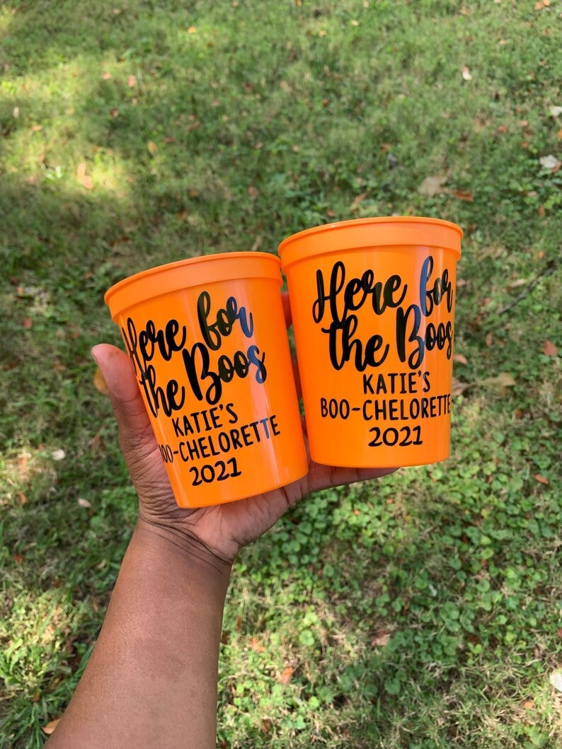 Custom Bachelorette Party Cups using fonts (8) & (5)