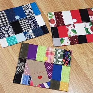 Minibolso con bolsillo grande para tarjetas, hecho a mano, lavable, hecho a pedido