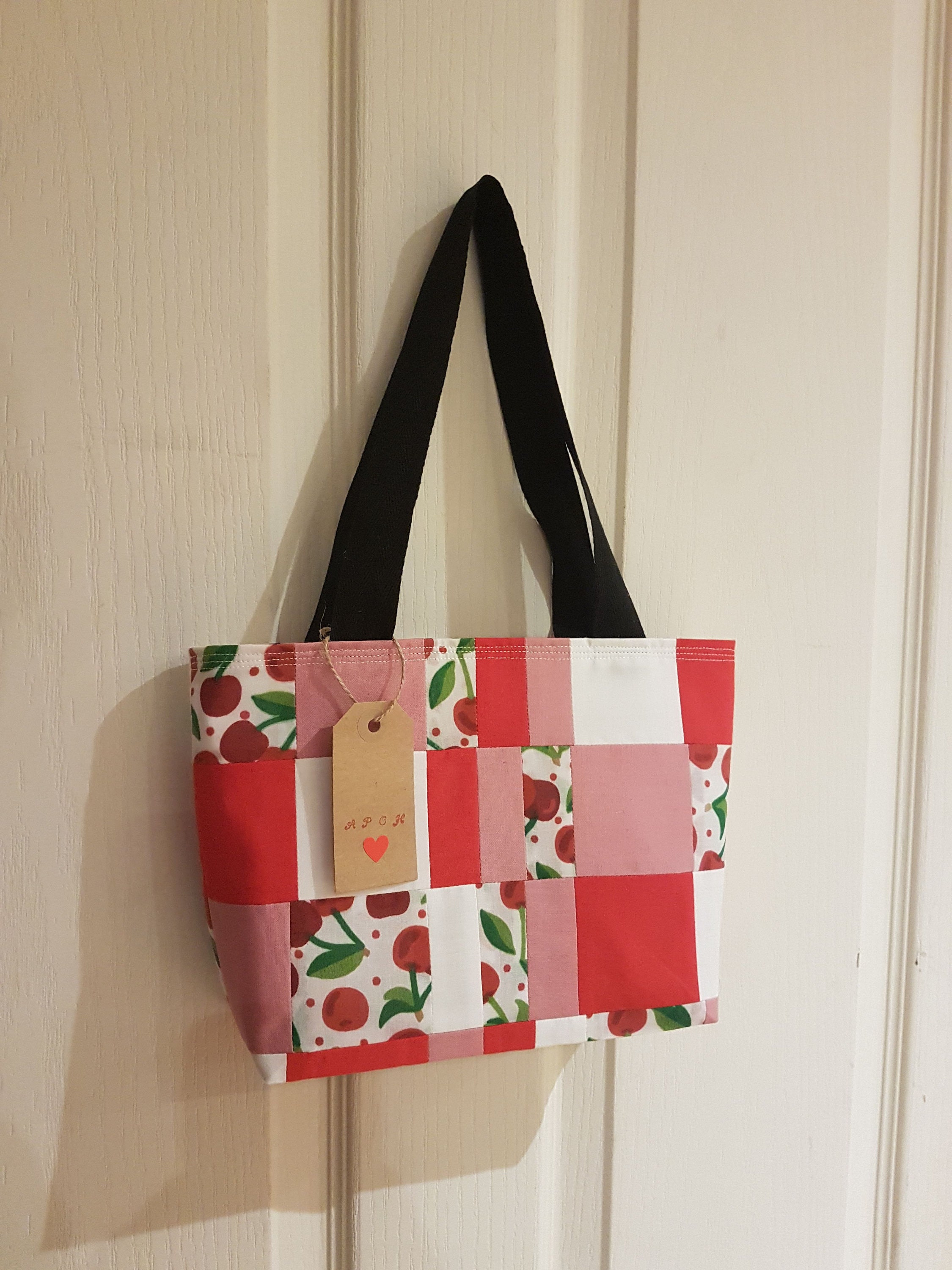 Small Tote Bag Shopping Bag Reusable Handmade Patchwork Etsy