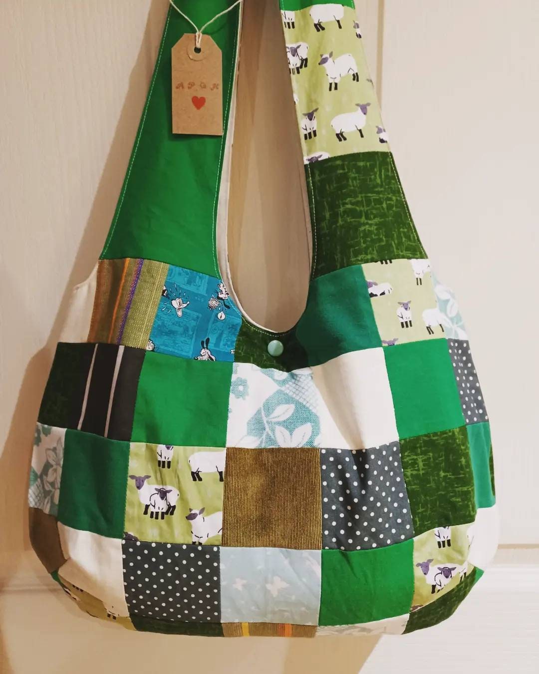 Custom, Made to Order Patchwork Slouch Style Shoulder Bag