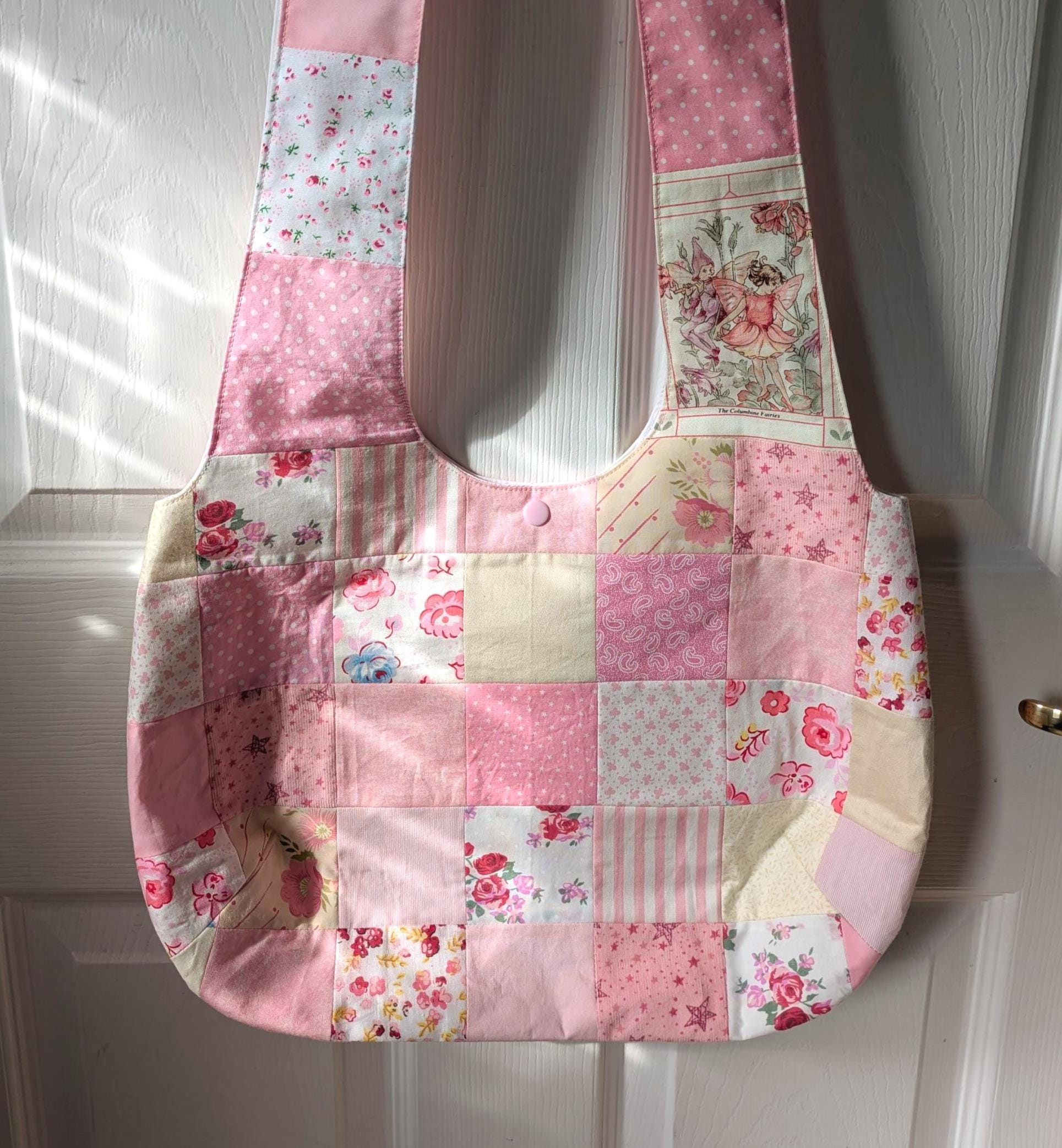 Patchwork Slouch Style Shoulder Bag, Boho Hippie Shopping Bag