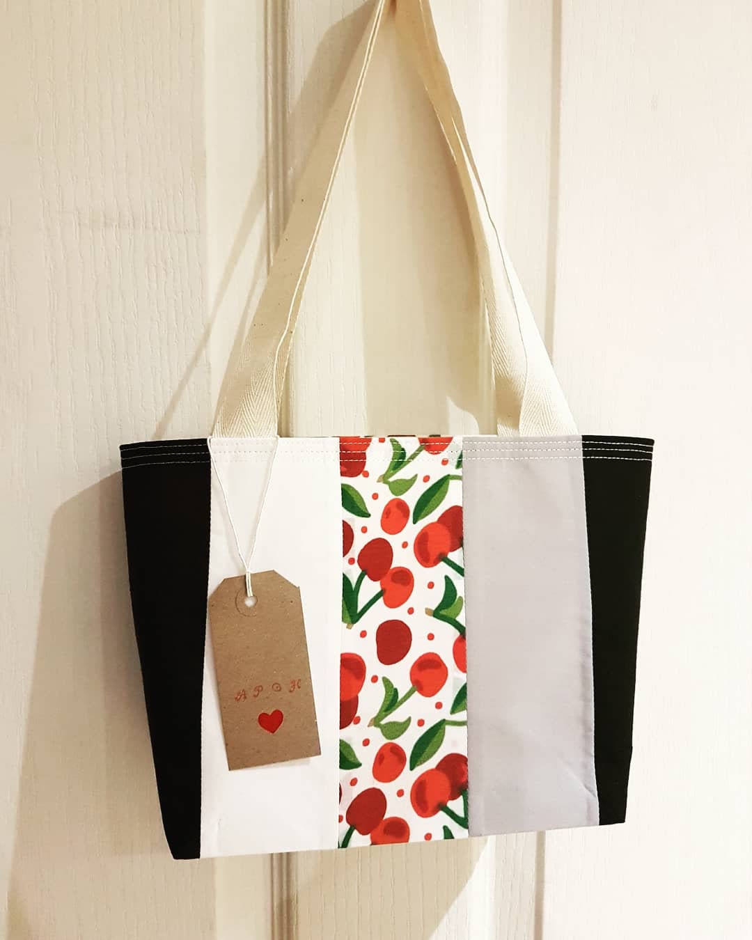 Small Tote Bag Shopping Bag Reusable Handmade Patchwork Etsy