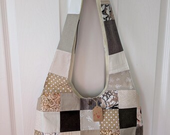 Custom, Made to Order Patchwork Slouch Style Shoulder Bag, Medium