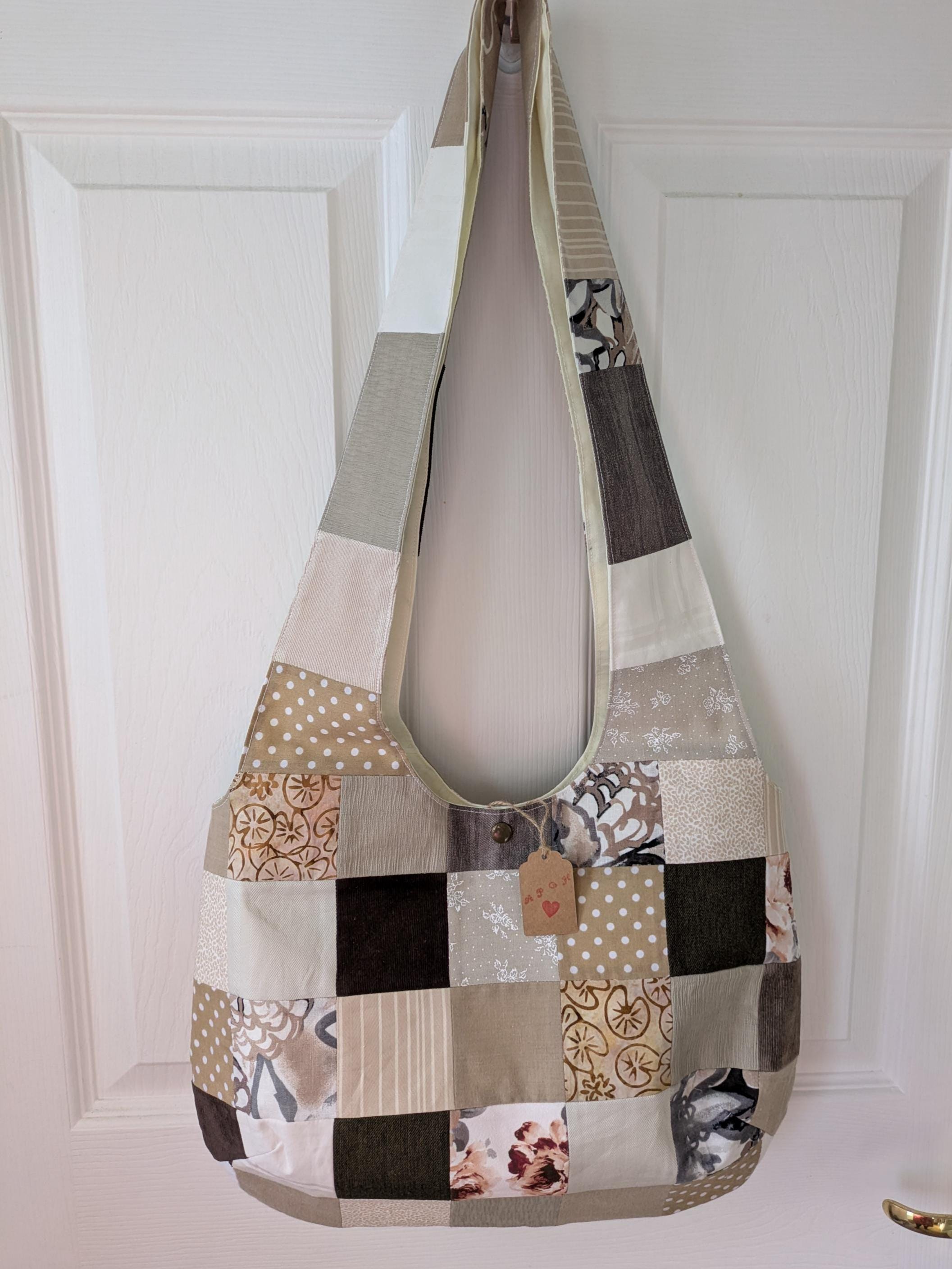 Custom, Made to Order Patchwork Slouch Style Shoulder Bag