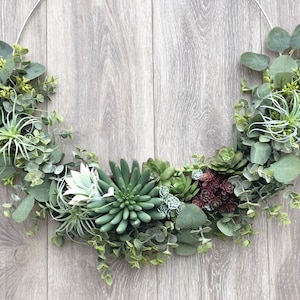 Succulent Wreath for Indoor / Outdoor use Modern Wreath Door Hanger image 1