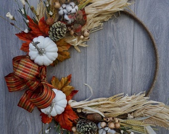 Fall’in in Love Wreath, Pumpkin Wreath, Harvest Wreath, Pumpkin Fall Wreath, Autumn Wreath, Modern Fall Wreath