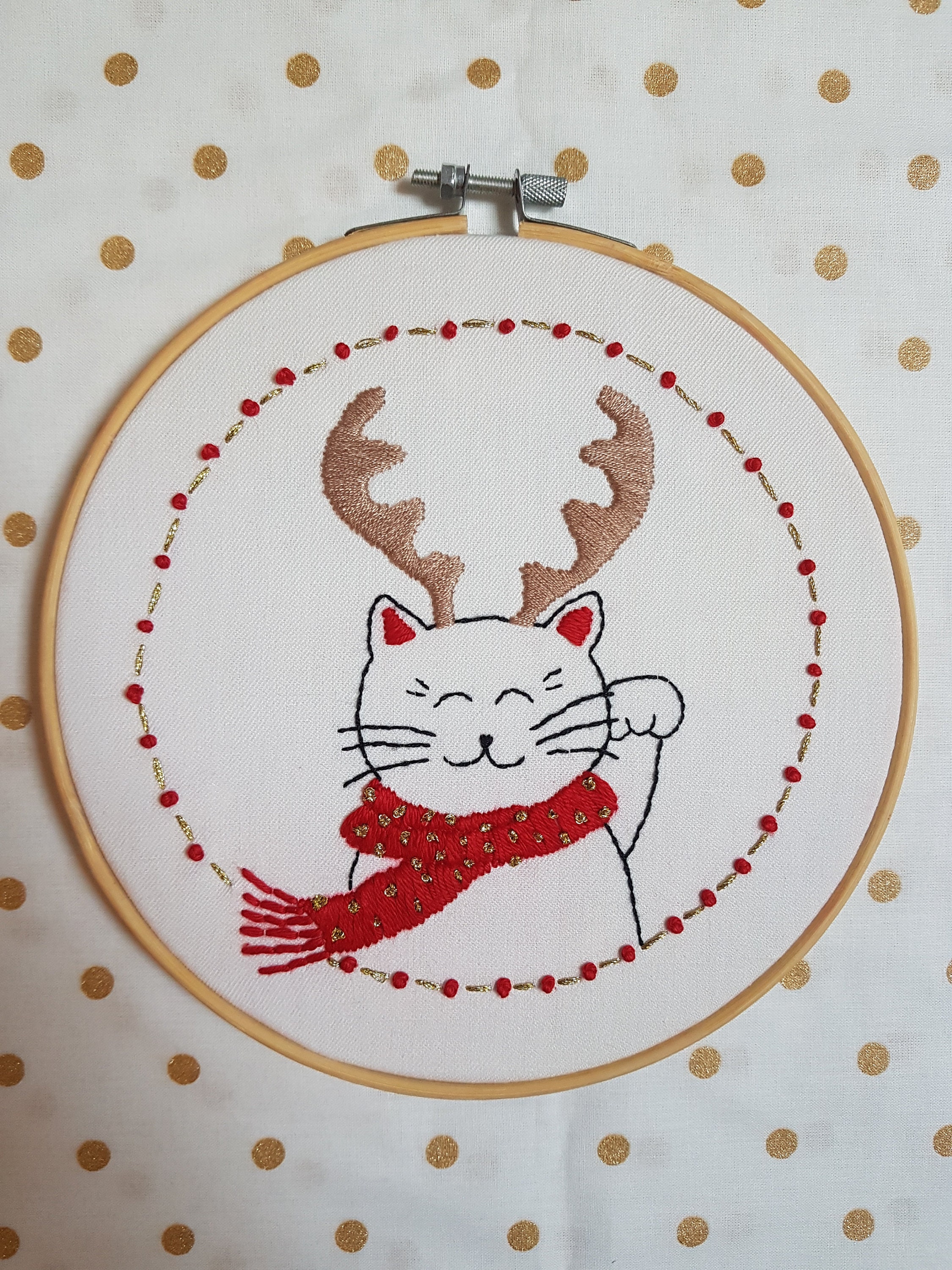 Chat Japonais Brodé