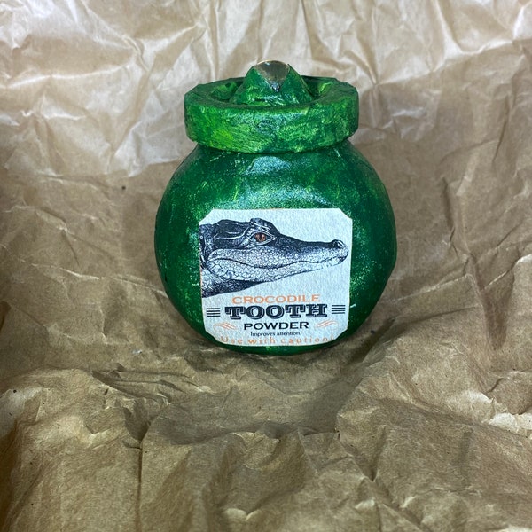 Crocodile Tooth Powder Jar