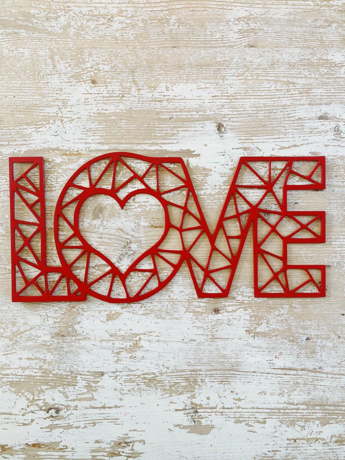 LOVE love wall art wall decor red Etsy.de