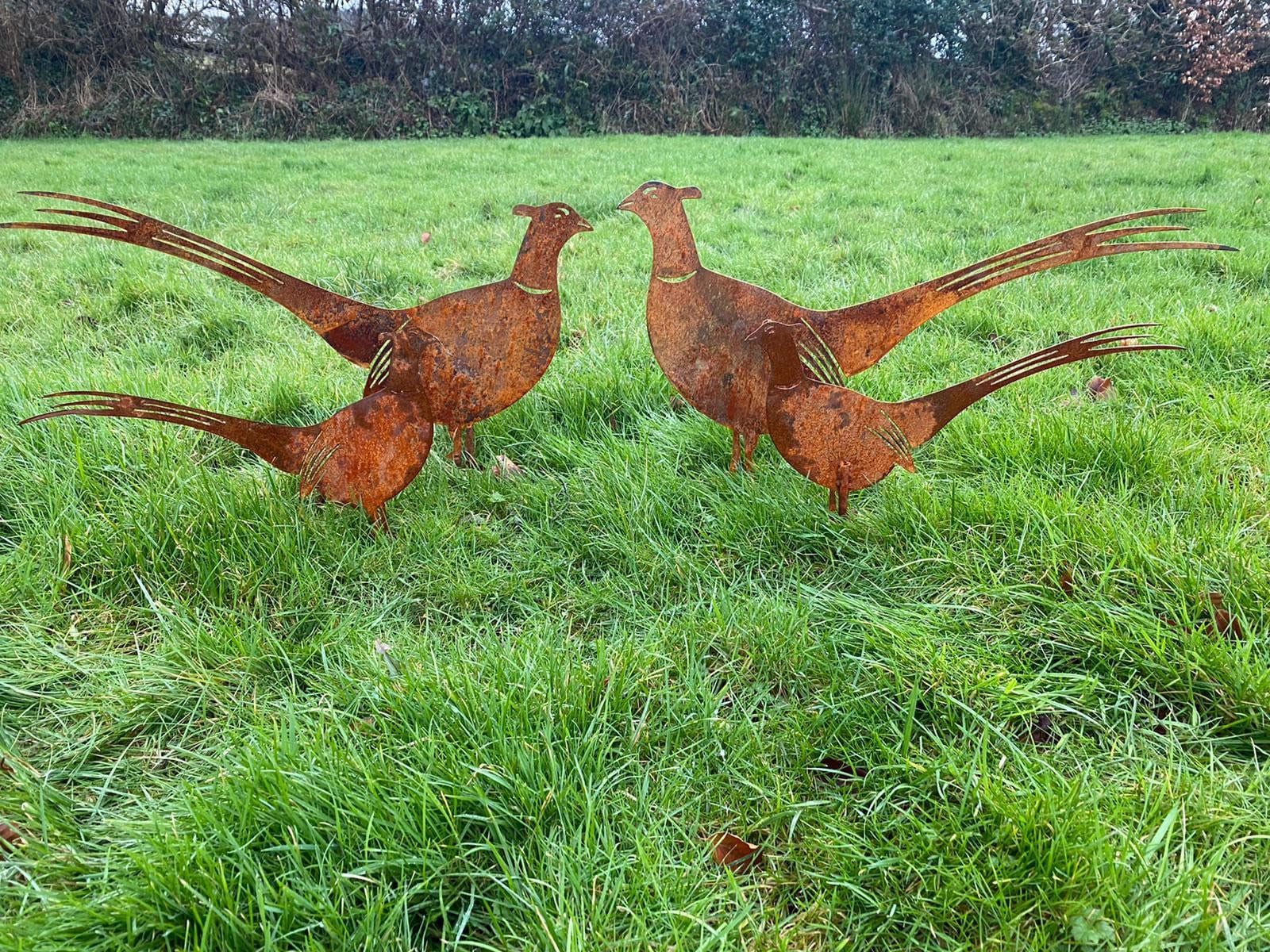 Garden rusty pheasants garden Ornaments . Etsy