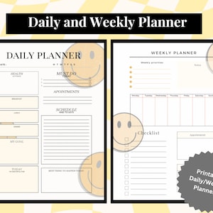 Daily Planner, Weekly Planner Printable, Download, Positive Planner, To Do List, Daily Goals, Student Planner, Checklist, Print at home