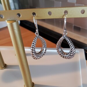 Silver Shrimp design dangle earrings