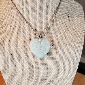 Sterling silver Jadeite Heart pendant