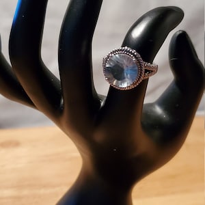 Silver Flourite gemstone ring