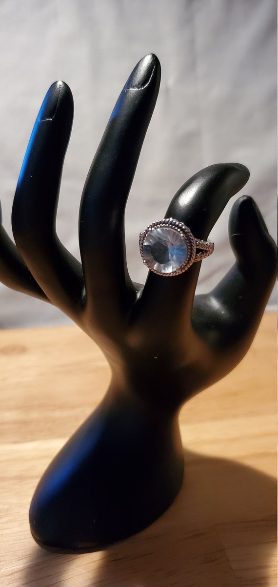 Silver Flourite gemstone ring