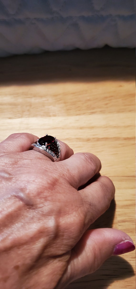 Silver Garnet ring - image 7