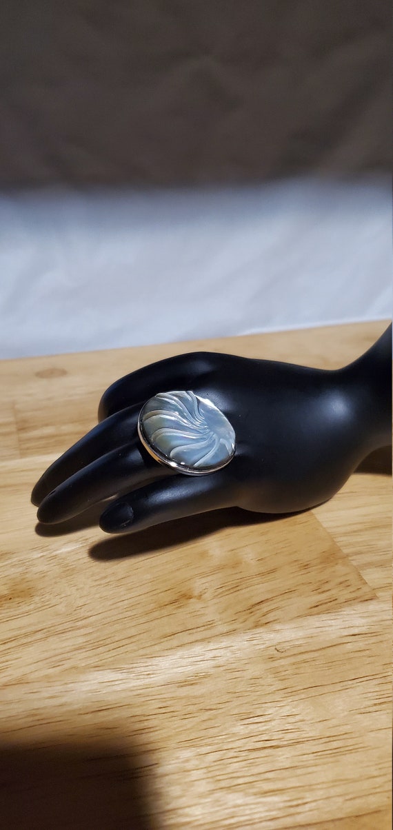 Offerings Carved Paua Shell ring