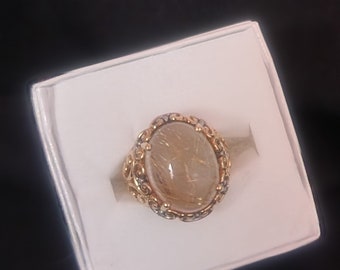 Golden Rutilated Quartz ring sz 6