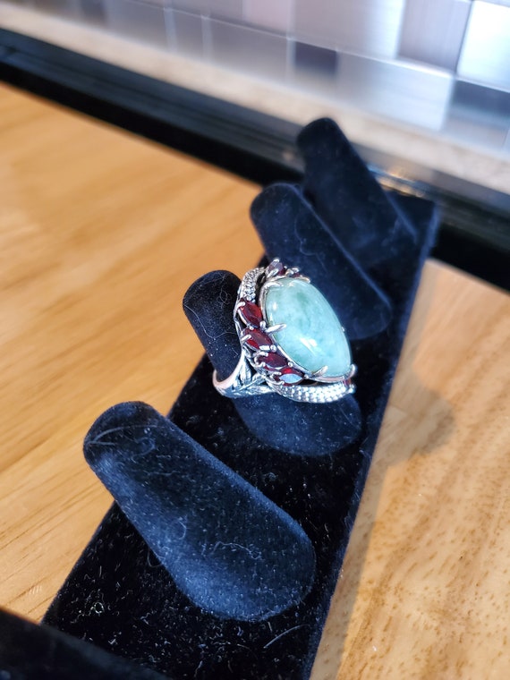 Silver Jadeite Ring - image 3