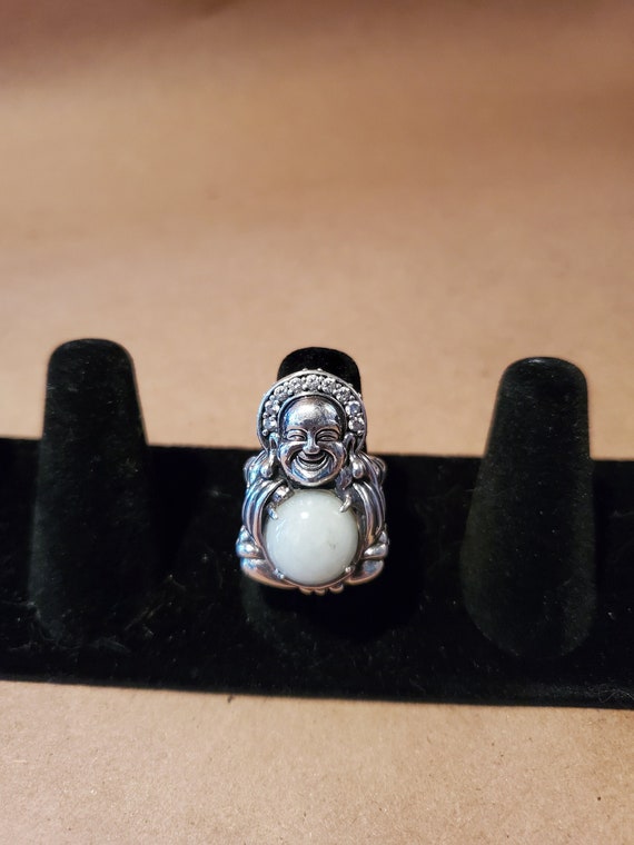 Jade Smiling Buddha ring