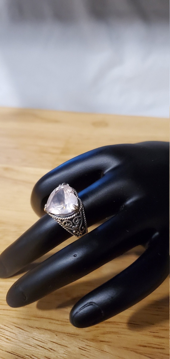 Rose Quartz Heart ring