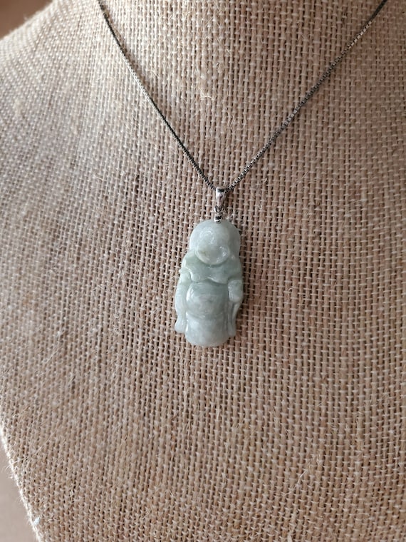 Carved Jade Happy Buddha pendant
